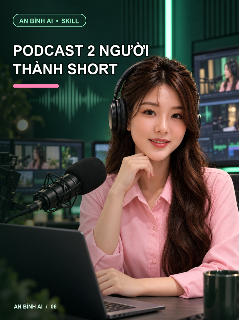Cắt podcast 2 người thành short — An Bình AI